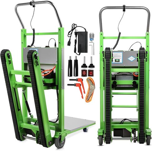 Electric Stair Climbing Dolly, 1250W Electric Stair Climbing Hand Truck, 900lbs Max Load Capacity, 3 Mode Folding Stair Climber Hand Truck with Telescopic Handle for Moving (Black+Silver) in Saudi Arabia