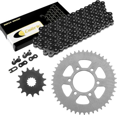 Caltric Black Drive Chain And Sprocket Kit Compatible with Kawasaki Er-6N Er650 2006-2016 in Kuwait