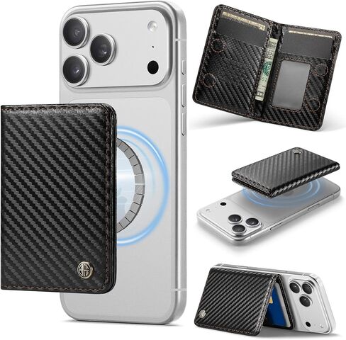 Defencase لـ Magsafe Wallet Magnetic Card Holder RFID حظر ، PU Leather محفظة الهاتف الحد الأدنى المتوافقة مع هواتف Magsafe وحالات iPhone 16/15/14/13/12/Pro/Max/Plus ، Blue Green in Kuwait
