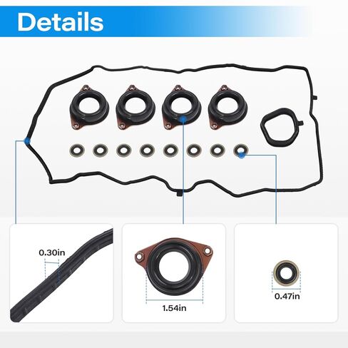 Engine Valve Cover Gasket Set, Compatible with Honda Accord 2013-2017 CR-V 2016-2018 2.4 L for Acura ILX 2016-2020, Replace VS50887 VS50916, 12030-5A2-A01 in Kuwait