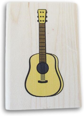 Guitar Wood and Rubber Stamp - 2 x 1.5 Inches in Saudi Arabia