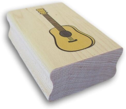 Guitar Wood and Rubber Stamp - 2 x 1.5 Inches in Saudi Arabia