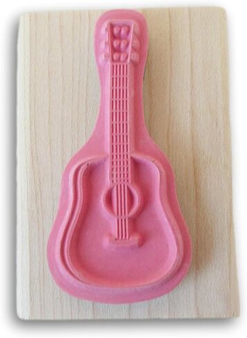 Guitar Wood and Rubber Stamp - 2 x 1.5 Inches in Saudi Arabia