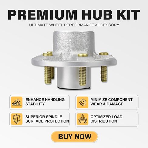 3500lb Trailer Axle Bearing Boat Trailer Hubs 5 Lug 5 * 4.5" fit 1-1/16" to 1-3/8" [Tapered Spindle] Only L68149 (I.D: 1-3/8") to L44649 (I.D: 1-1/16") Sliver Trailer Hub Assembly Set of 2 in Saudi Arabia