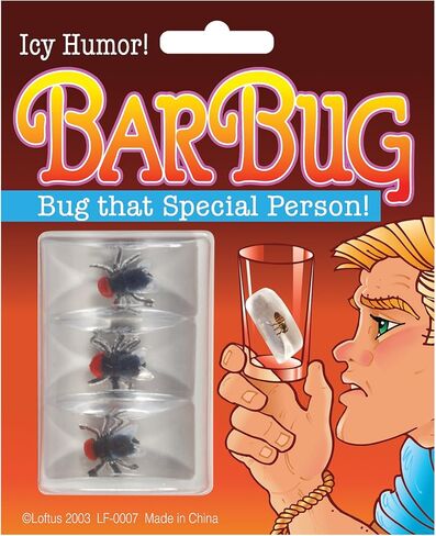 Realistic Looking Fly in an Ice Cube Bar Bug 1.5in Prank, Clear Black, 3 Pack in Saudi Arabia