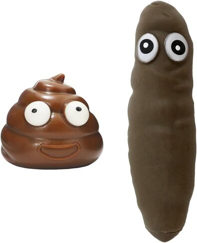 Novelty 2 Design Squishy Stretchy Fake Poo Stress Relief Toys, Funny Joke Fidget Anxiety Prank Poop Shape Sensory Toy for Adults Teens Birthday Party Favor in Saudi Arabia