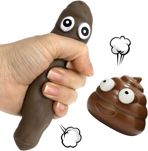 Novelty 2 Design Squishy Stretchy Fake Poo Stress Relief Toys, Funny Joke Fidget Anxiety Prank Poop Shape Sensory Toy for Adults Teens Birthday Party Favor in Saudi Arabia