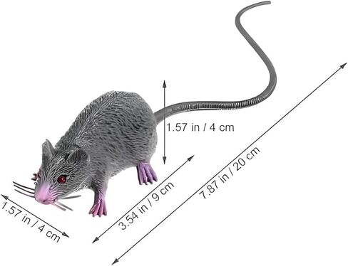 3Pcs Grey Plastic Halloween Rat, Realistic Fake Mouse for Party Decorations, Creepy Prank Props, Spooky April Fool's Day Trick, Lifelike Mice Figures for Party and Haunted House Decor, Decorations in Kuwait