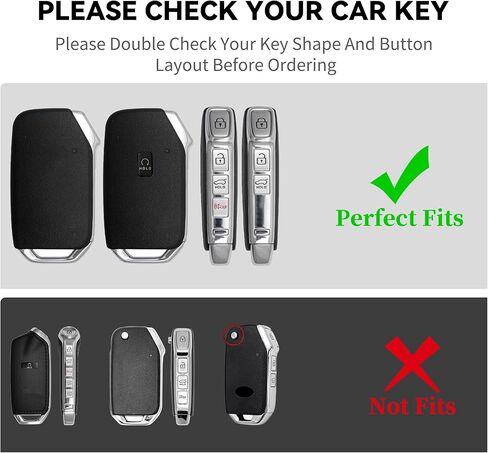 GripKeyShell™ لغطاء Kia Key Fob مع سلسلة مفاتيح جلدية، واقي مفتاح TPU ناعم متوافق مع مفتاح التحكم عن بعد 2018-2025 Kia Telluride Sorento Sportage Soul Seltos Forte Cerato Ceed NIRO K5 EV6 in Kuwait