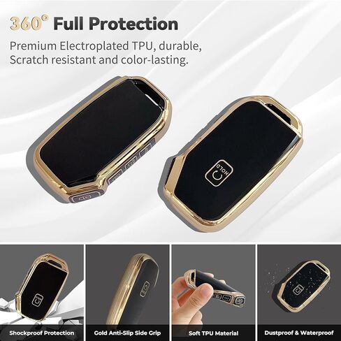 GripKeyShell™ لغطاء Kia Key Fob مع سلسلة مفاتيح جلدية، واقي مفتاح TPU ناعم متوافق مع مفتاح التحكم عن بعد 2018-2025 Kia Telluride Sorento Sportage Soul Seltos Forte Cerato Ceed NIRO K5 EV6 in Kuwait