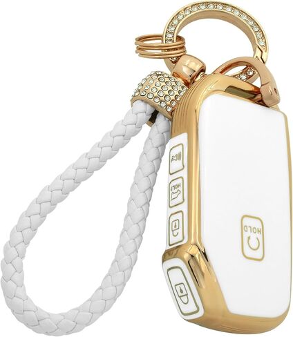 GripKeyShell™ for Kia Key Fob Cover with Leather Keychain, Soft TPU Key Fob Protector Compatible with for 2018-2025 Kia Telluride Sorento Sportage Soul Seltos Forte Cerato Ceed NIRO K5 EV6 Remote Key in Saudi Arabia