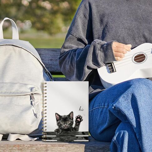 Funny Black Cat Office Notebook for Note Taking, Work Journal for Women Men, Cat Lover Gifts for Women Men, Cute Notebooks for School Supplies, 5.5x8.3 Inch in Kuwait