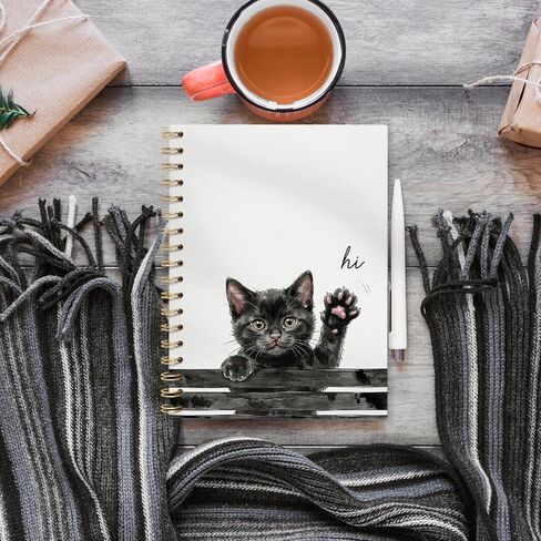 Funny Black Cat Office Notebook for Note Taking, Work Journal for Women Men, Cat Lover Gifts for Women Men, Cute Notebooks for School Supplies, 5.5x8.3 Inch in Kuwait