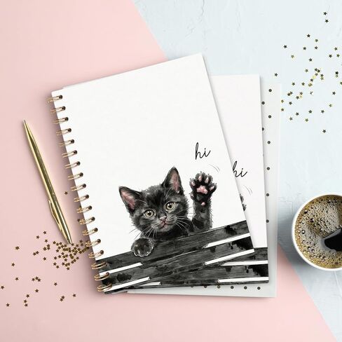 Funny Black Cat Office Notebook for Note Taking, Work Journal for Women Men, Cat Lover Gifts for Women Men, Cute Notebooks for School Supplies, 5.5x8.3 Inch in Kuwait