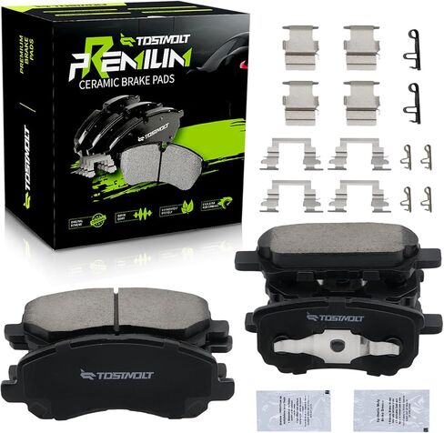 New 8pcs Complete Front+Rear Super Quiet Slotted & Shimmed Ceramic Disc Brake Pads Set w/Installation Kit Fit Outlander Lancer Caliber Patriot Compass Sebring 200 Avenger 262mm Rear Rotors in Saudi Arabia