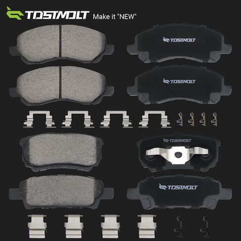New 8pcs Complete Front+Rear Super Quiet Slotted & Shimmed Ceramic Disc Brake Pads Set w/Installation Kit Fit Outlander Lancer Caliber Patriot Compass Sebring 200 Avenger 262mm Rear Rotors in Saudi Arabia
