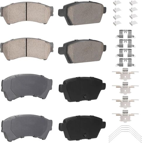 ILONPA Front Rear Ceramic Disc Brake Pads Set for Ford Fusion 2006-2012, for Lincoln MKZ 2007-2012, Zephyr 2006, for Mazda 6 2006-2013, for Mercury Milan 2006-2011 8PCS(With Hardware) in Kuwait