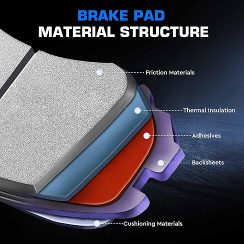 ILONPA Front Rear Ceramic Disc Brake Pads Set for Ford Fusion 2006-2012, for Lincoln MKZ 2007-2012, Zephyr 2006, for Mazda 6 2006-2013, for Mercury Milan 2006-2011 8PCS(With Hardware) in Kuwait