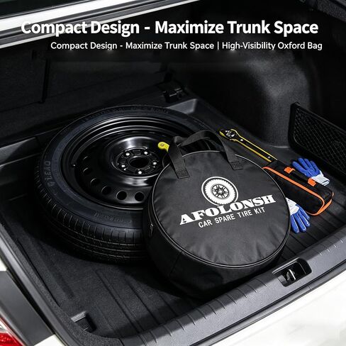 Spare Tire Kit Fits 2017-2026 Honda Civic | Complete Compact Spare Tire 135/70R18 with Pre-Mounted Wheel | Includes 2.5 Ton Scissor Jack, Lug Wrench & Tool Set | Roadside Emergency Kit in Saudi Arabia