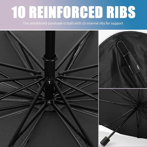 Car Windshield Sun Shade,Foldable Sun Shade for Car Windshield for Blocking Sunlight,Titanium Silver Windshields Umbrella Suns Shades for Cars with Storage Pouch in Kuwait