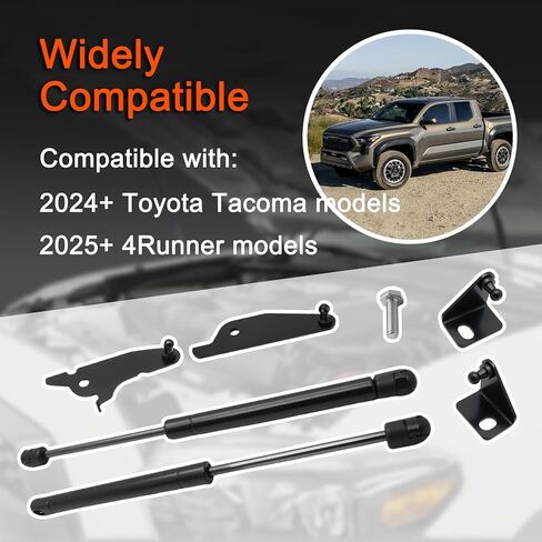 21-27022-02 طقم نظام غطاء محرك السيارة Quick Lift Plus مناسب لسيارة Toyota Tacoma 2024+ & 4Runner 2025+، جزء بديل لدعامات غطاء محرك السيارة لسيارة Toyota Tacoma/4Runner ملحقات دعم رفع غطاء المحرك لا يتطلب الحفر in Kuwait