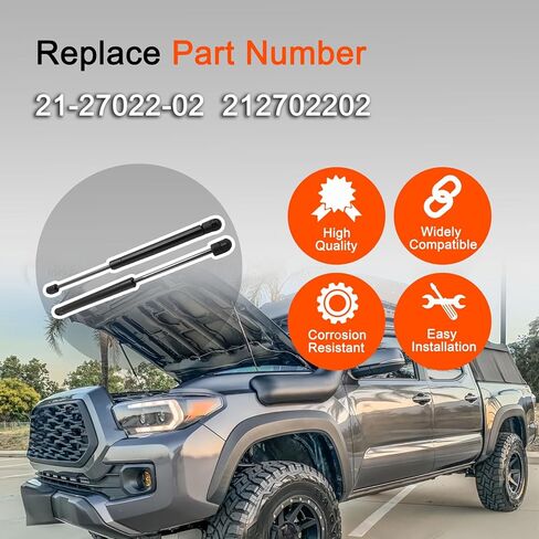 21-27022-02 طقم نظام غطاء محرك السيارة Quick Lift Plus مناسب لسيارة Toyota Tacoma 2024+ & 4Runner 2025+، جزء بديل لدعامات غطاء محرك السيارة لسيارة Toyota Tacoma/4Runner ملحقات دعم رفع غطاء المحرك لا يتطلب الحفر in Kuwait