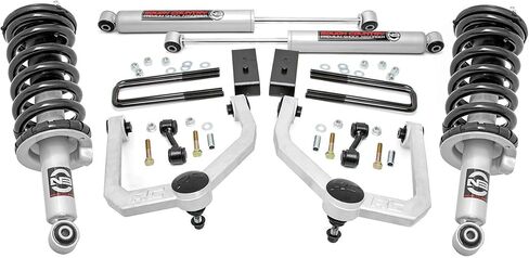 Rough Country 3" Suspension Lift Kit for Nissan Titan 4WD (2017-2023) - N3 Struts & N3 Rear Shocks, Silver Control Arms in Kuwait