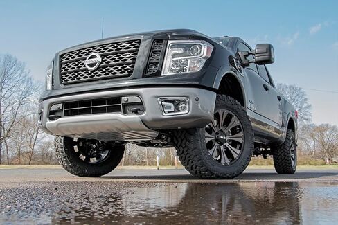 Rough Country 3" Suspension Lift Kit for Nissan Titan 4WD (2017-2023) - N3 Struts & N3 Rear Shocks, Silver Control Arms in Kuwait