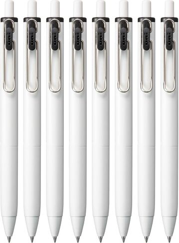 Uniball One Retractable & Refillable Gel Pen, 0.7mm Medium Tip, Black Ink, 8 Pens in Kuwait