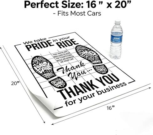 100Pcs Waterproof Disposable Floor Mats for Cars, PE Plastic Protector Automotive Floor Mats, Auto Vehicles Pads for Auto Detailing, Repair & Wash - White Vehicle Interior Protection 16x20 Inch in Saudi Arabia