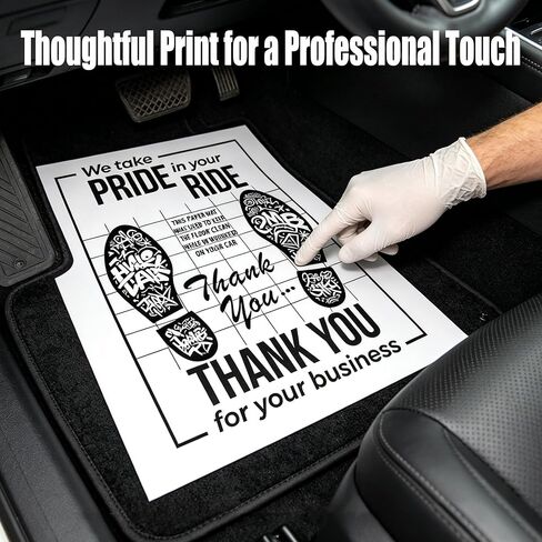 100Pcs Waterproof Disposable Floor Mats for Cars, PE Plastic Protector Automotive Floor Mats, Auto Vehicles Pads for Auto Detailing, Repair & Wash - White Vehicle Interior Protection 16x20 Inch in Saudi Arabia