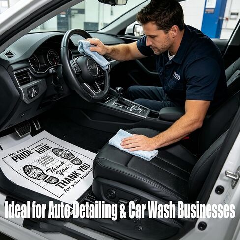 100Pcs Waterproof Disposable Floor Mats for Cars, PE Plastic Protector Automotive Floor Mats, Auto Vehicles Pads for Auto Detailing, Repair & Wash - White Vehicle Interior Protection 16x20 Inch in Saudi Arabia