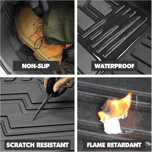 Vanseno Floor Mats & Cargo Liners for 2012-2017 Honda Odyssey 7/8 Seats Floor Liner Trunk Mat TPE All Weather Protection for 2012 2013 2014 2015 2016 2017 Honda Odysse Accessories in Saudi Arabia