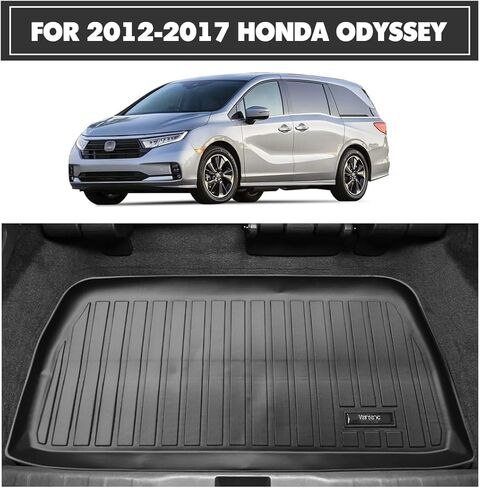Vanseno Floor Mats & Cargo Liners for 2012-2017 Honda Odyssey 7/8 Seats Floor Liner Trunk Mat TPE All Weather Protection for 2012 2013 2014 2015 2016 2017 Honda Odysse Accessories in Saudi Arabia