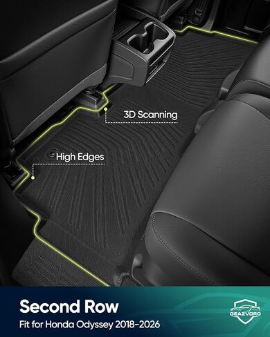 Car Floor Mat for Honda Odyssey 2018–2026 7-Seater Minivan Full Set Floor Mats, Trunk Mat & Door Sill Guards, All-Weather TPE Liners for Cabin & Cargo Protection in Kuwait