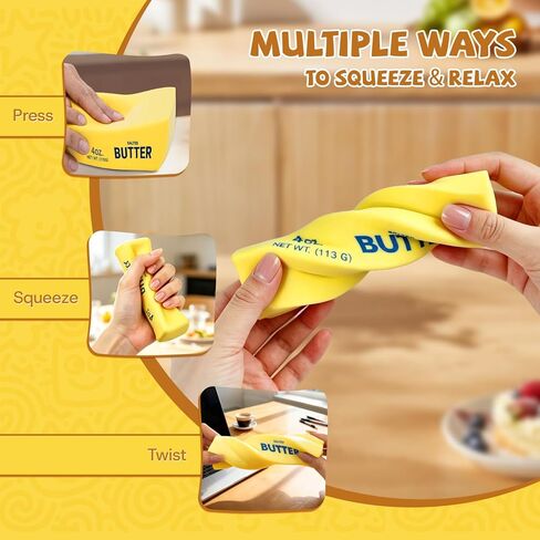 Realistic Soft Butter Stick Fidget Toy,Slow Rebound Cute Butter Squeeze Stress Balls,Slow Rising Portable Squishy for Adults Anxiety & Stress Relief for Adults Office and Party Favor Gift in Saudi Arabia