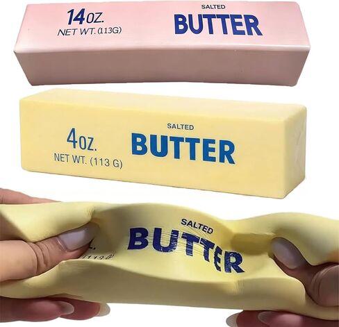 2 Pieces of Slowly Expanding Butter Squeeze Toys, Super Soft Butter-Shaped Slow Rebound Squeeze Toys, Stress and Anxiety Relief Relaxation Toys, Ideal Birthday Party Gifts in Kuwait