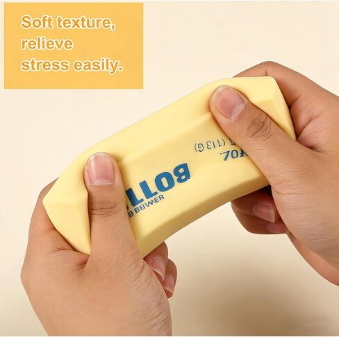 2 Pack 5.1 Inch Butter Squishy Slow Rising Stress Relief Squeeze Toy, Realistic Butter Shaped Fidget Sensory Toy for Anxiety Relief, Office Desk Decor, Party Favors in Saudi Arabia