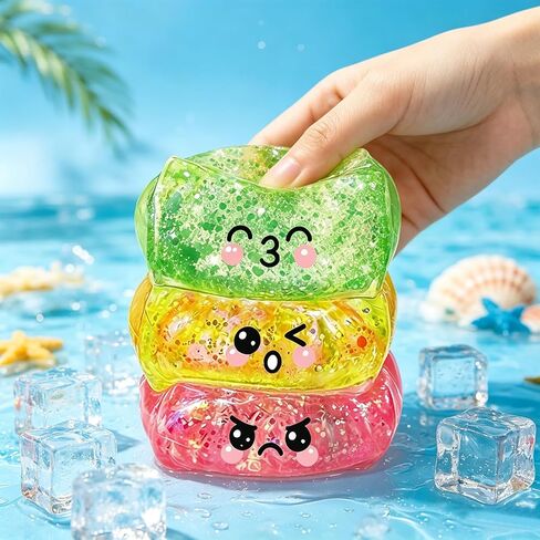 6Pc Ice Stress Cube, Sensory Fidget Toys for Adults and Kids, Stress Ball for Anxiety Stress Relief, Square Squeeze Toys Gifts for Girls Boys Party Favors, Classroom Prizes, Birthday Toy Gift in Saudi Arabia