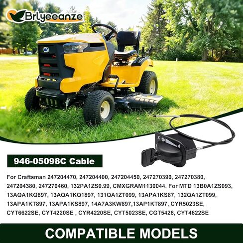 946-05098C كابل خنق الخانق لـ Cub Cadet XT1، XT2، GT، LT، ST، GX، LX Series وللحرفيين/MTD - يستبدل 946-05098A، 946-05098B in Kuwait
