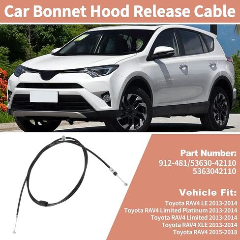 No.912-481/5363042110 كابل تحرير مزلاج غطاء السيارة الأمامي 75.7 بوصة لسيارة Toyota RAV4 2013 2014 2015 2016 2017 2018 استبدال غطاء مزلاج سلك مجتذب 53630-42110 in Kuwait