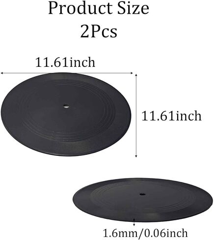 Runseaway 2Pcs 11.61 Inch Blank Vinyl Records, Black Fake Vinyl Record Wall Decor for DIY, Vintage Rock and Roll Music Room, Bar, Party, Home Aesthetic Decoration, Photo or Art Display in Saudi Arabia