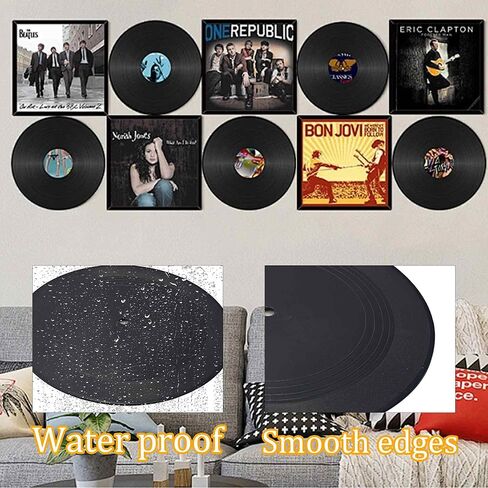 Runseaway 2Pcs 11.61 Inch Blank Vinyl Records, Black Fake Vinyl Record Wall Decor for DIY, Vintage Rock and Roll Music Room, Bar, Party, Home Aesthetic Decoration, Photo or Art Display in Saudi Arabia