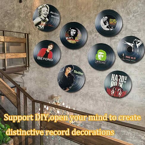 Runseaway 2Pcs 11.61 Inch Blank Vinyl Records, Black Fake Vinyl Record Wall Decor for DIY, Vintage Rock and Roll Music Room, Bar, Party, Home Aesthetic Decoration, Photo or Art Display in Saudi Arabia