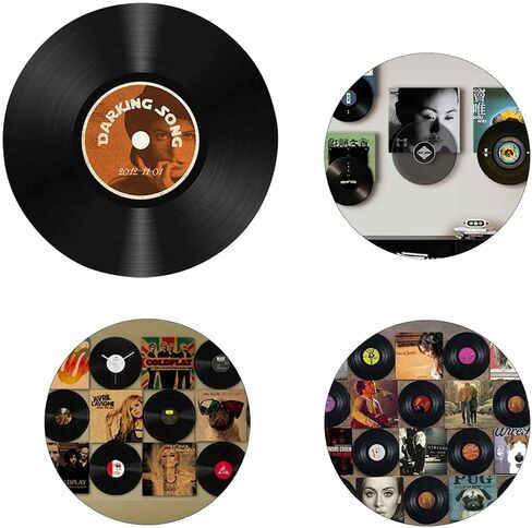 Runseaway 2Pcs 11.61 Inch Blank Vinyl Records, Black Fake Vinyl Record Wall Decor for DIY, Vintage Rock and Roll Music Room, Bar, Party, Home Aesthetic Decoration, Photo or Art Display in Saudi Arabia