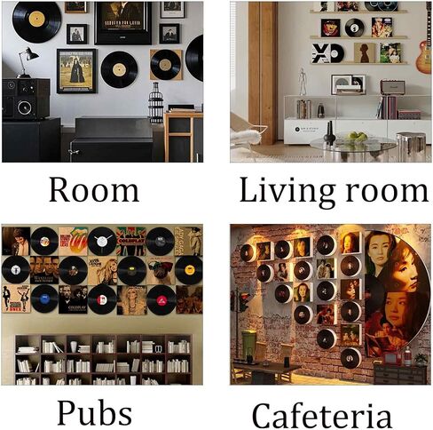 Runseaway 2Pcs 11.61 Inch Blank Vinyl Records, Black Fake Vinyl Record Wall Decor for DIY, Vintage Rock and Roll Music Room, Bar, Party, Home Aesthetic Decoration, Photo or Art Display in Saudi Arabia