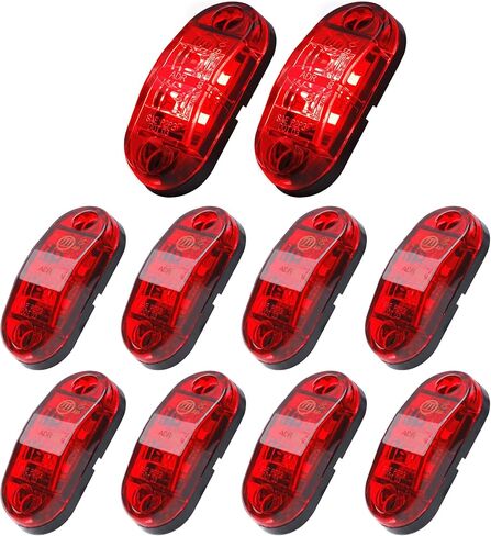 20 قطعة من 2.5 بوصة بيضاوية 10 كهرمان + 10 ضوء أحمر 8LED مجموعة مصابيح LED فائقة السطوع للمقطورة مؤشرات جانبية لتخليص المقطورة ضوء عالمي لشاحنة مقطورة بيك اب in Saudi Arabia