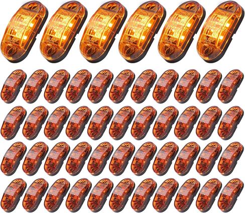 20 قطعة من 2.5 بوصة بيضاوية 10 كهرمان + 10 ضوء أحمر 8LED مجموعة مصابيح LED فائقة السطوع للمقطورة مؤشرات جانبية لتخليص المقطورة ضوء عالمي لشاحنة مقطورة بيك اب in Saudi Arabia