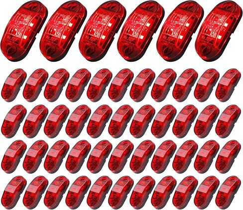 20 قطعة من 2.5 بوصة بيضاوية 10 كهرمان + 10 ضوء أحمر 8LED مجموعة مصابيح LED فائقة السطوع للمقطورة مؤشرات جانبية لتخليص المقطورة ضوء عالمي لشاحنة مقطورة بيك اب in Saudi Arabia
