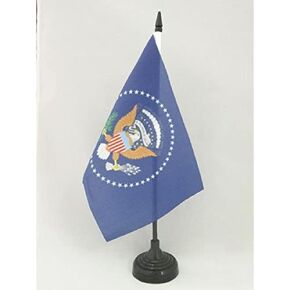 AZ FLAG USA President Table Flag 5'' x 8'' - US - American Desk Flag 21 x 14 cm - Black Plastic Stick and Base